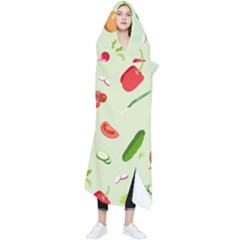 Seamless Pattern With Vegetables  Delicious Vegetables Wearable Blanket by SychEva