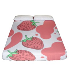 Strawberry Cow Pet Fitted Sheet (queen Size) by Magicworlddreamarts1