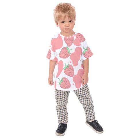 Strawberry Cow Pet Kids  Raglan Tee by Magicworlddreamarts1