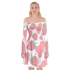 Strawberry Cow Pet Off Shoulder Skater Dress