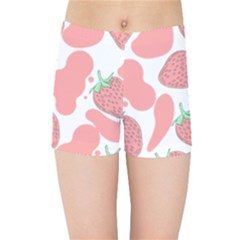 Strawberry Cow Pet Kids  Sports Shorts by Magicworlddreamarts1