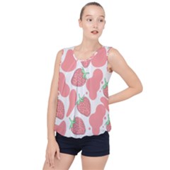 Strawberry Cow Pet Bubble Hem Chiffon Tank Top by Magicworlddreamarts1