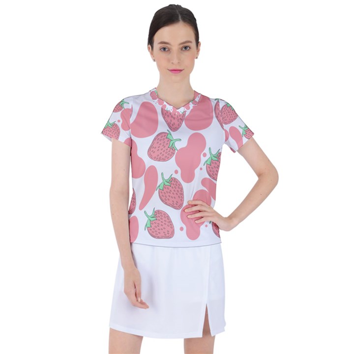 Strawberry Cow Pet Women s Sports Top