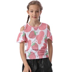 Strawberry Cow Pet Kids  Butterfly Cutout Tee by Magicworlddreamarts1