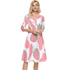 Strawberry Cow Pet Classy Knee Length Dress