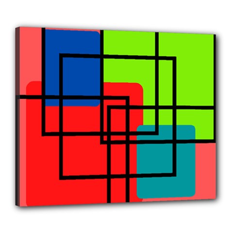 Colorful Rectangle Boxes Canvas 24  X 20  (stretched) by Magicworlddreamarts1