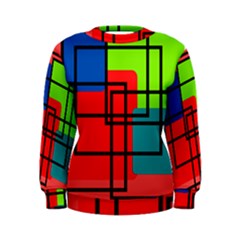 Colorful Rectangle Boxes Women s Sweatshirt