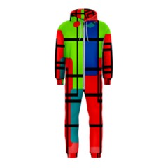 Colorful Rectangle Boxes Hooded Jumpsuit (kids) by Magicworlddreamarts1