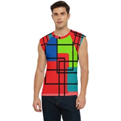 Colorful Rectangle Boxes Men s Raglan Cap Sleeve Tee