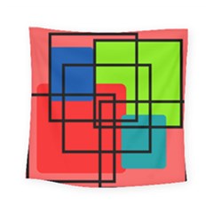 Colorful Rectangle Boxes Square Tapestry (small)