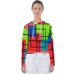 Colorful Rectangle Boxes Women s Slouchy Sweat