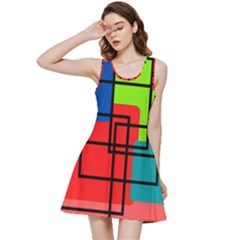 Colorful Rectangle Boxes Inside Out Racerback Dress by Magicworlddreamarts1