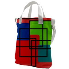 Colorful Rectangle Boxes Canvas Messenger Bag