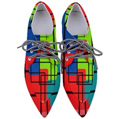 Colorful Rectangle Boxes Pointed Oxford Shoes by Magicworlddreamarts1