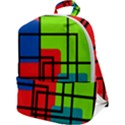 Colorful Rectangle boxes Zip Up Backpack View1