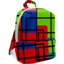 Colorful Rectangle boxes Zip Up Backpack View2