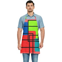 Colorful Rectangle Boxes Kitchen Apron