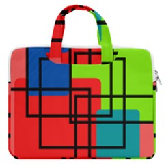 Colorful Rectangle Boxes Macbook Pro Double Pocket Laptop Bag (large)