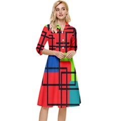 Colorful Rectangle Boxes Classy Knee Length Dress