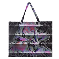 Techno Bouquet Zipper Large Tote Bag by MRNStudios