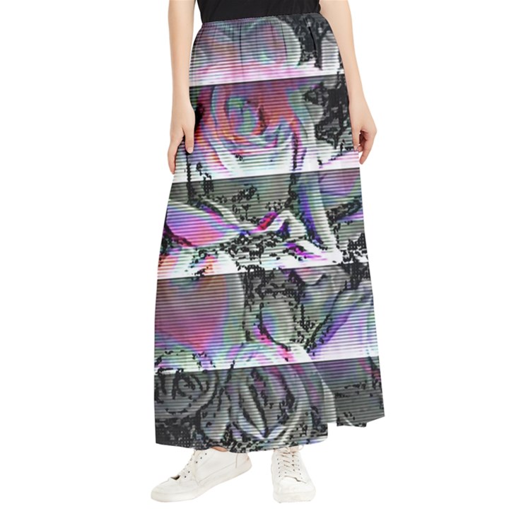 Techno Bouquet Maxi Chiffon Skirt