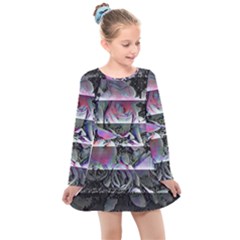 Techno Bouquet Kids  Long Sleeve Dress by MRNStudios