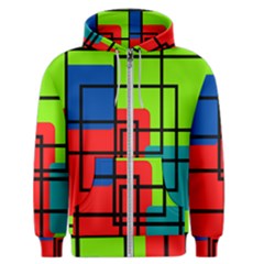 Colorful Rectangle Boxes Men s Zipper Hoodie