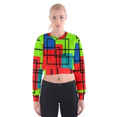 Colorful Rectangle Boxes Cropped Sweatshirt