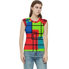 Colorful Rectangle Boxes Women s Raglan Cap Sleeve Tee by Magicworlddreamarts1