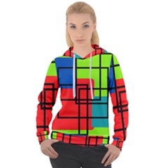 Colorful Rectangle Boxes Women s Overhead Hoodie