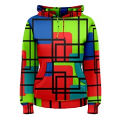 Colorful Rectangle Boxes Women s Pullover Hoodie