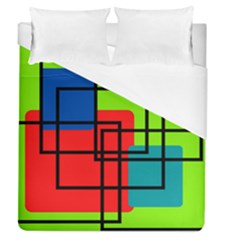 Colorful Rectangle Boxes Duvet Cover (queen Size) by Magicworlddreamarts1