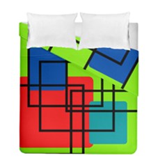 Colorful Rectangle Boxes Duvet Cover Double Side (full/ Double Size) by Magicworlddreamarts1