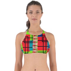 Colorful Rectangle Boxes Perfectly Cut Out Bikini Top by Magicworlddreamarts1