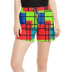 Colorful Rectangle Boxes Runner Shorts