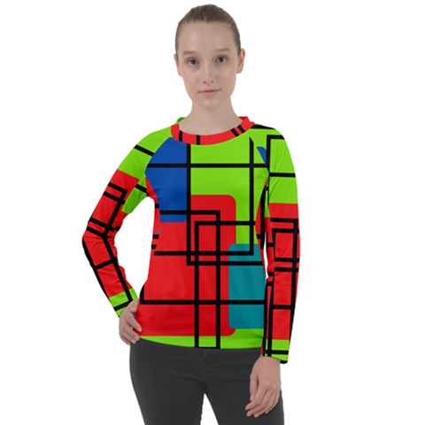 Colorful Rectangle Boxes Women s Long Sleeve Raglan Tee by Magicworlddreamarts1