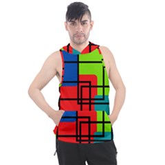 Colorful Rectangle Boxes Men s Sleeveless Hoodie by Magicworlddreamarts1