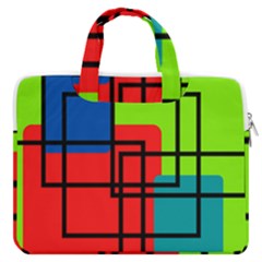 Colorful Rectangle Boxes Macbook Pro Double Pocket Laptop Bag (large)