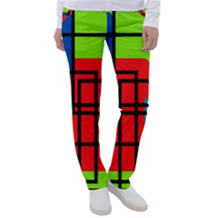 Colorful Rectangle Boxes Women s Casual Pants by Magicworlddreamarts1