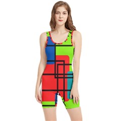 Colorful Rectangle Boxes Women s Wrestling Singlet by Magicworlddreamarts1