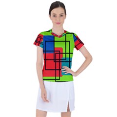 Colorful Rectangle Boxes Women s Sports Top by Magicworlddreamarts1