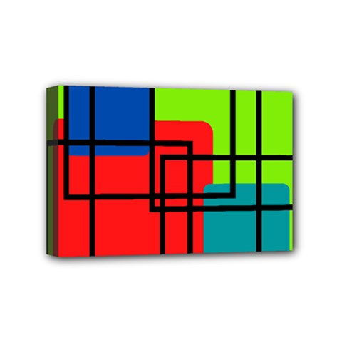 Colorful Rectangle Boxes Mini Canvas 6  X 4  (stretched) by Magicworlddreamarts1