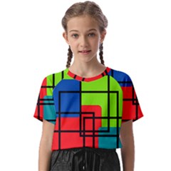 Colorful Rectangle Boxes Kids  Basic Tee