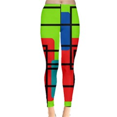 Colorful Rectangle Boxes Leggings  by Magicworlddreamarts1