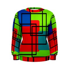 Colorful Rectangle Boxes Women s Sweatshirt