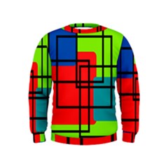 Colorful Rectangle Boxes Kids  Sweatshirt