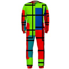 Colorful Rectangle Boxes Onepiece Jumpsuit (men) 