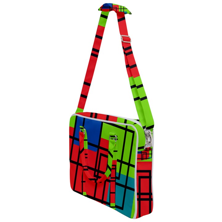 Colorful Rectangle boxes Cross Body Office Bag