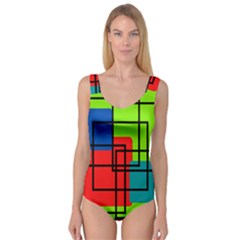 Colorful Rectangle Boxes Princess Tank Leotard  by Magicworlddreamarts1