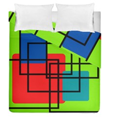 Colorful Rectangle Boxes Duvet Cover Double Side (queen Size) by Magicworlddreamarts1